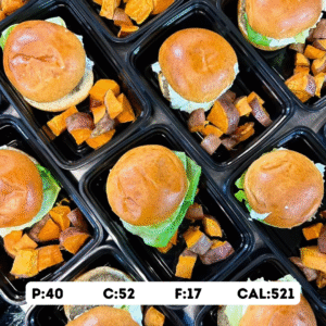 Ground Lamb & Lentil Patty with Whipped Feta & Roasted Sweet Potatoes